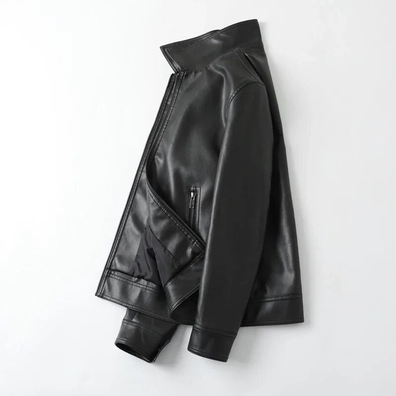MOTO black leather jacket - Antonios