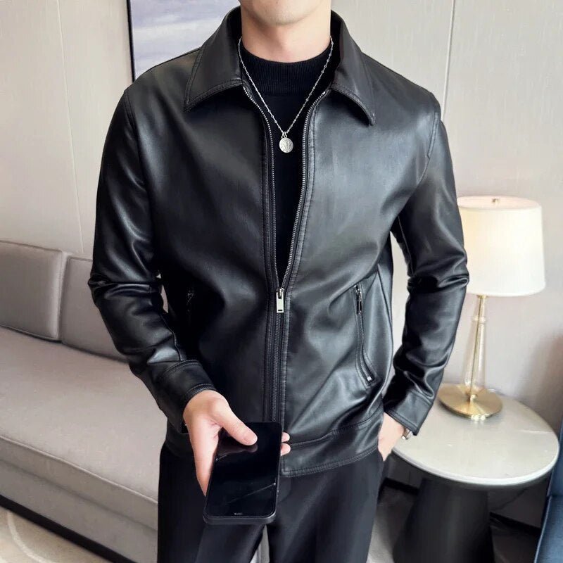 MOTO black leather jacket - Antonios