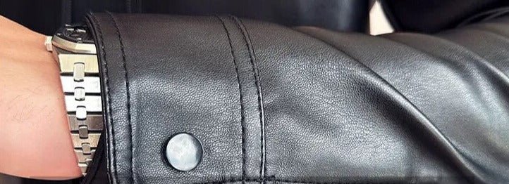 MOTO black leather jacket - Antonios