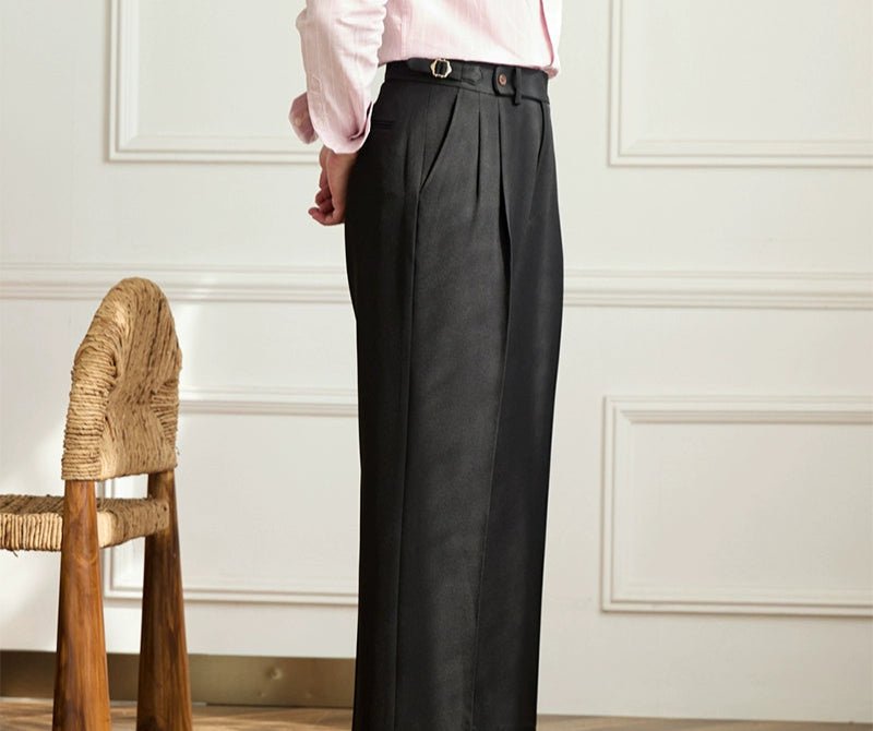 Non - ironing wide leg high - waist elegant pants - Antonios