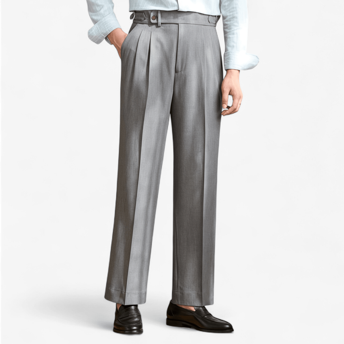 Non - ironing wide leg high - waist elegant pants - Antonios