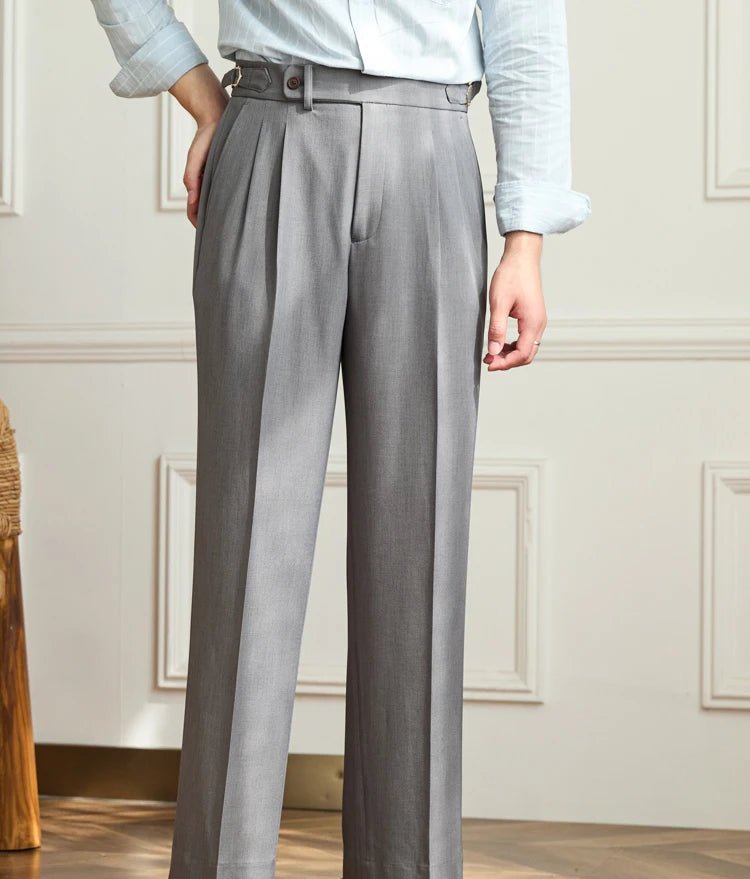 Non - ironing wide leg high - waist elegant pants - Antonios