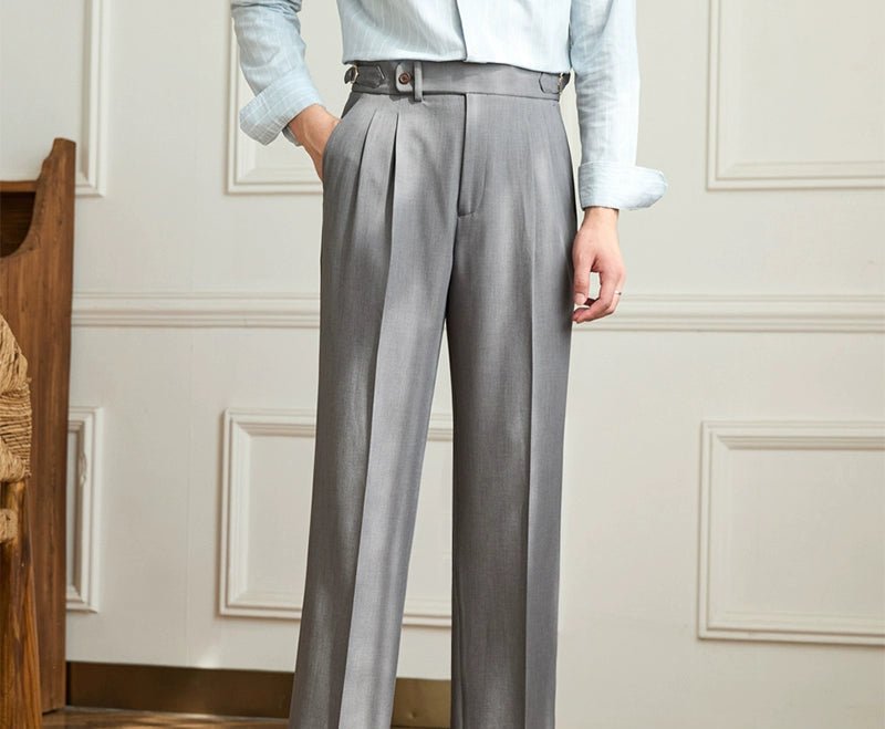 Non - ironing wide leg high - waist elegant pants - Antonios