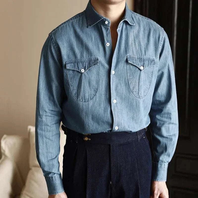 Office premium denim shirt - Antonios