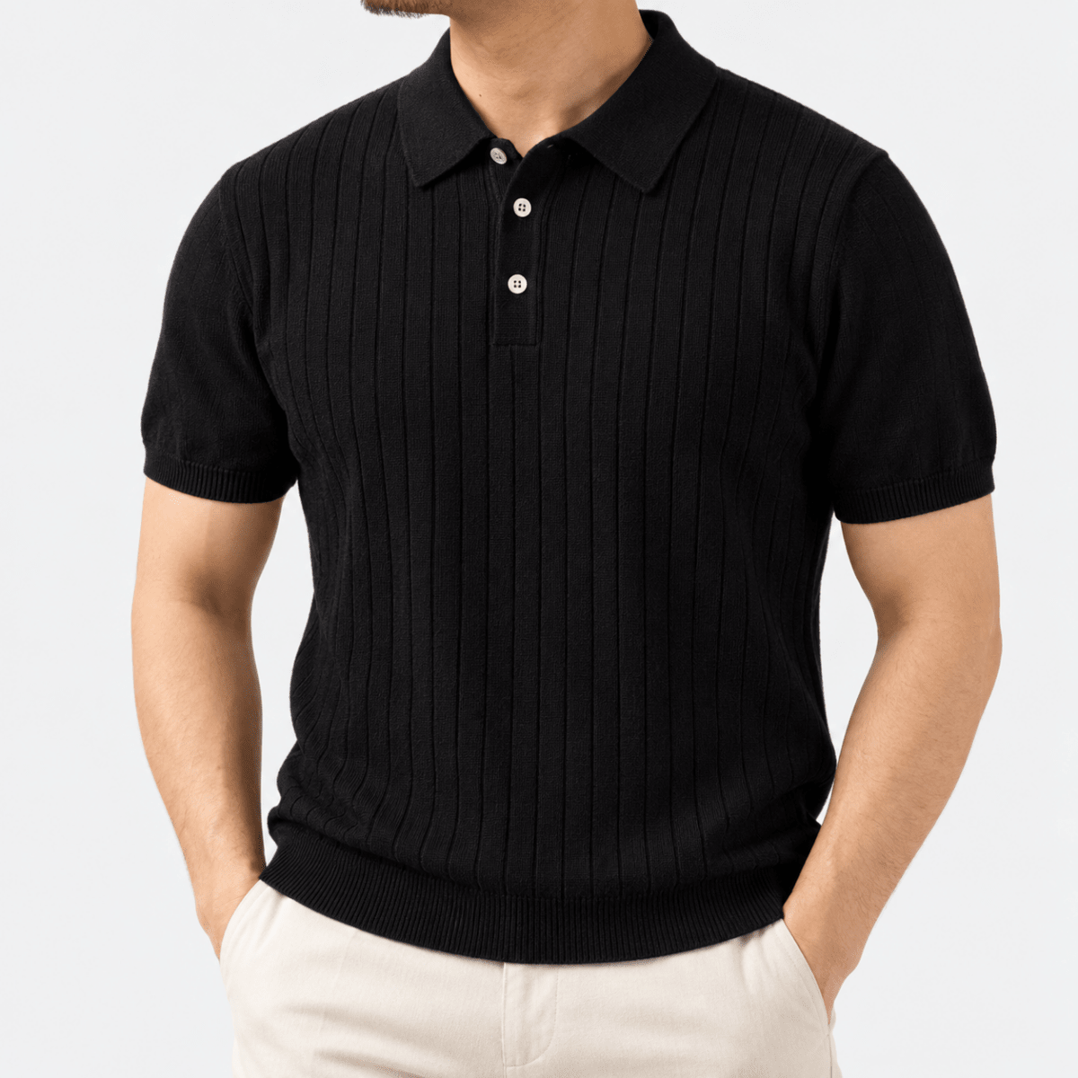 Old Money Cotton T-Shirt - AntoniosClothing - Black