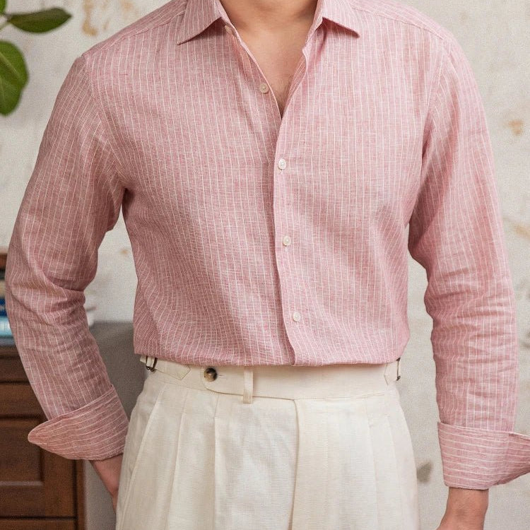 Old money striped linen shirt - Antonios