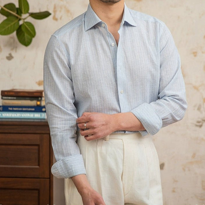 Old money striped linen shirt - Antonios