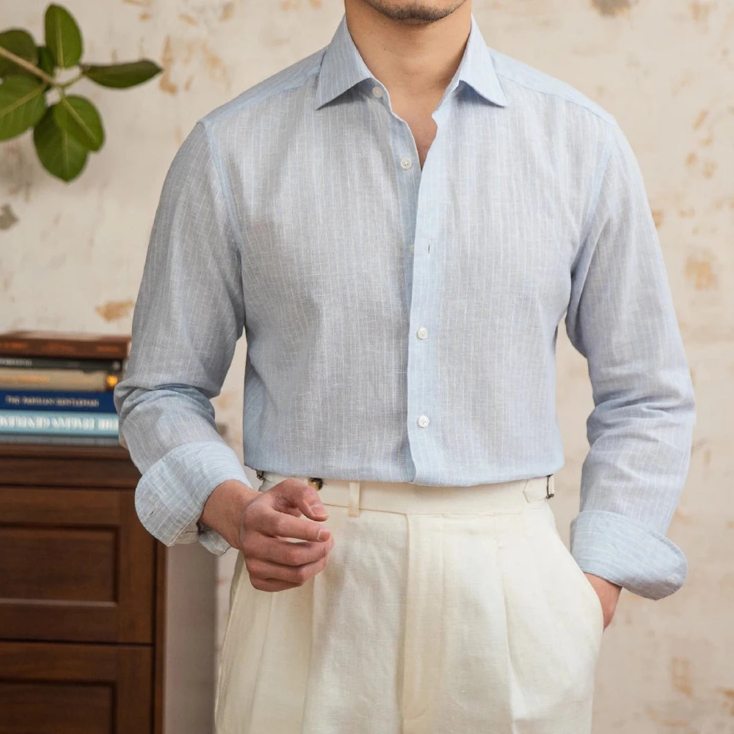 Old money striped linen shirt - Antonios