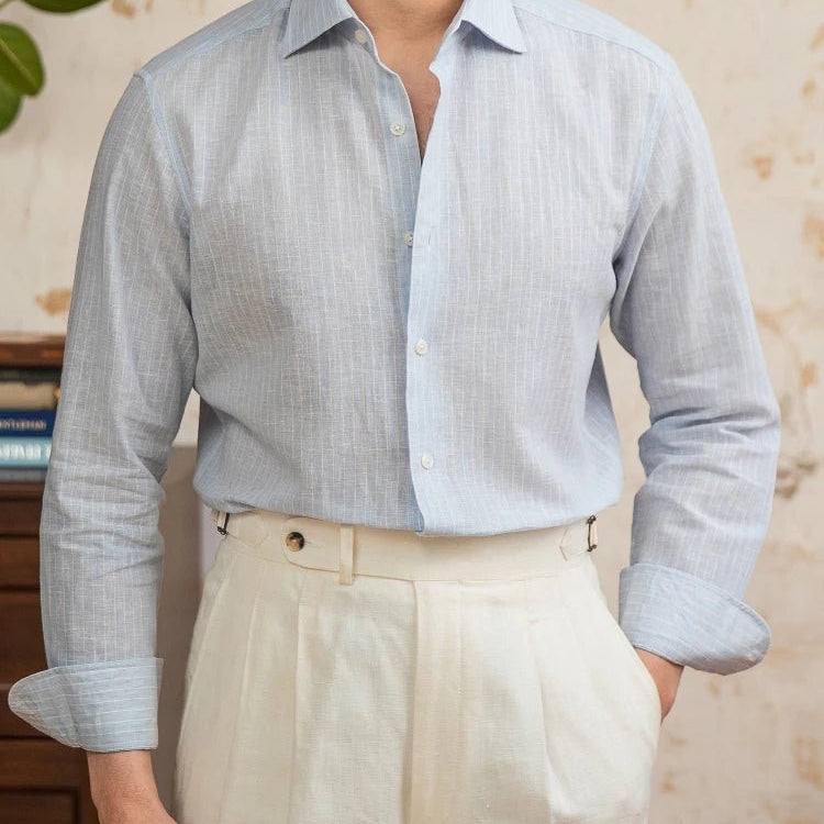 Old money striped linen shirt - Antonios