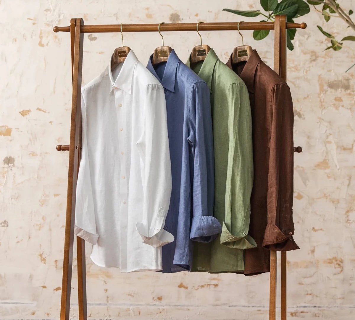 Old money vintage linen long - sleeve shirt - Antonios