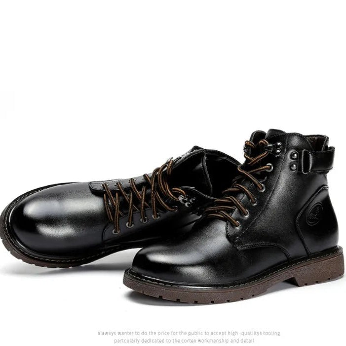 Oxford retro winter boots with fur - Antonios