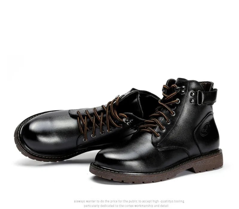 Oxford retro winter boots with fur - Antonios