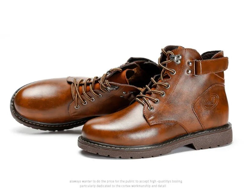 Oxford retro winter boots with fur - Antonios