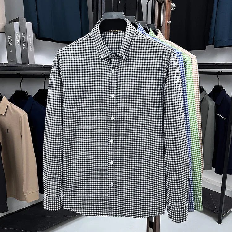 Paris retro casual plaid shirt - Antonios