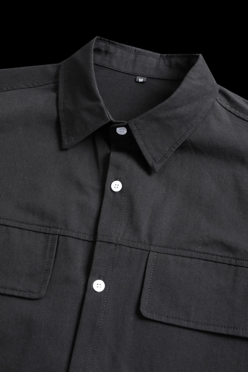 Paulo cotton long sleeve shirt with double pockets - Antonios