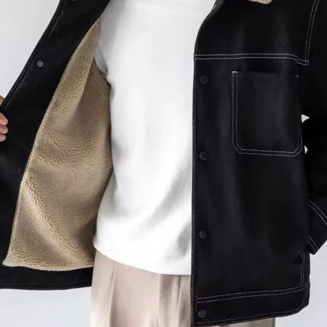 Paulo faux shearling collar jacket - Antonios