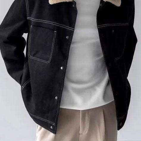 Paulo faux shearling collar jacket - Antonios