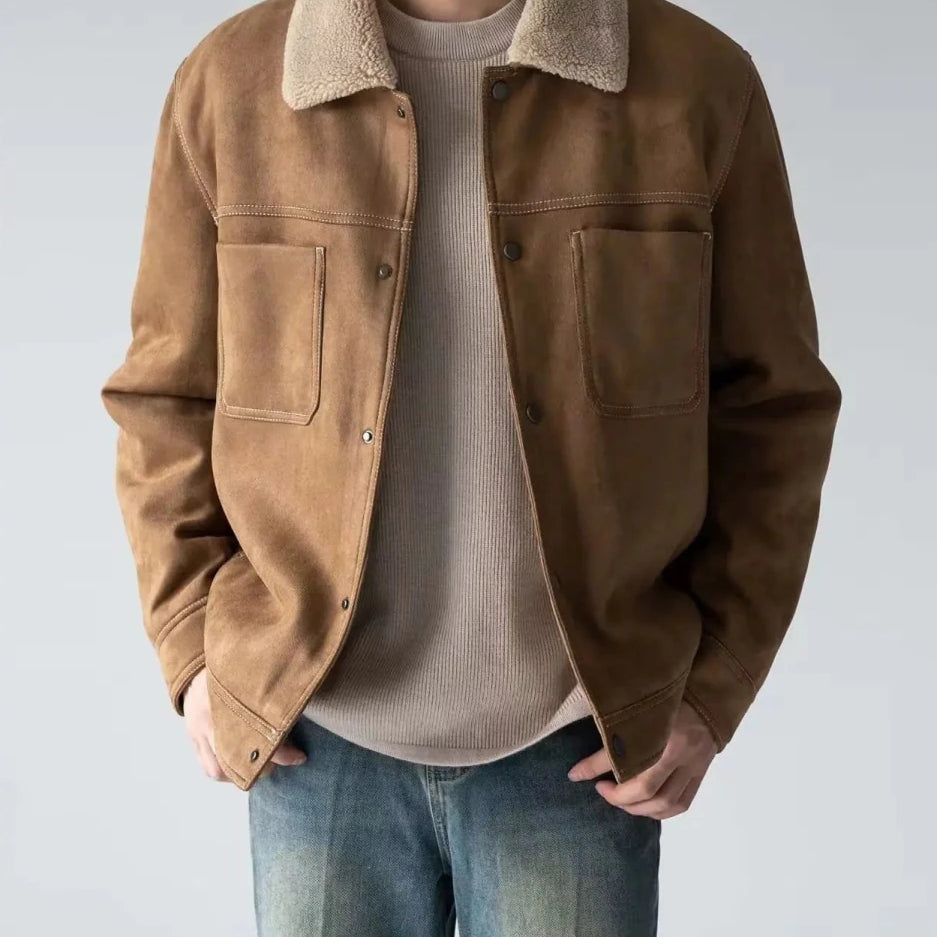 Paulo faux shearling collar jacket - Antonios