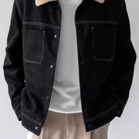 Paulo faux shearling collar jacket - Antonios