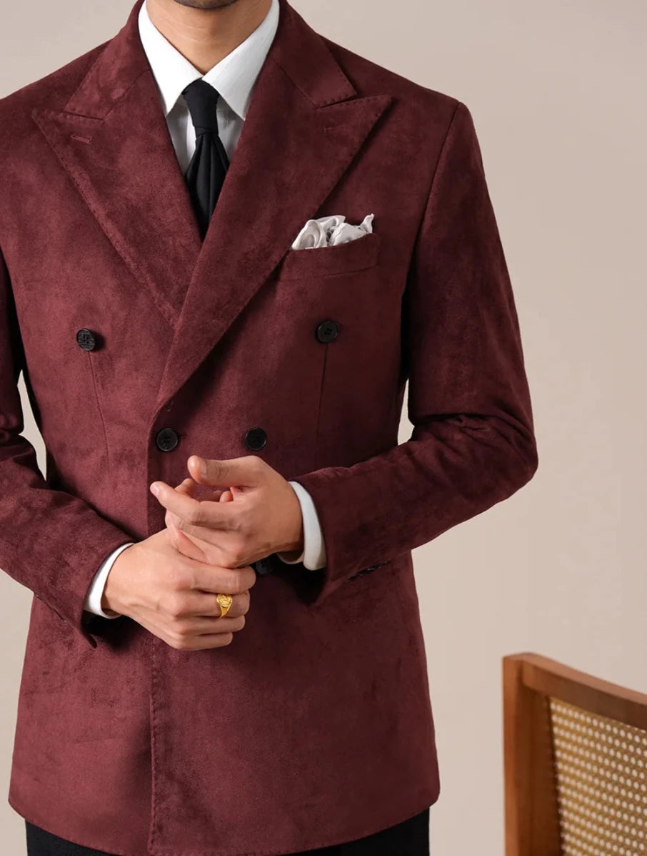 Peak - lapel suede blazer - Antonios