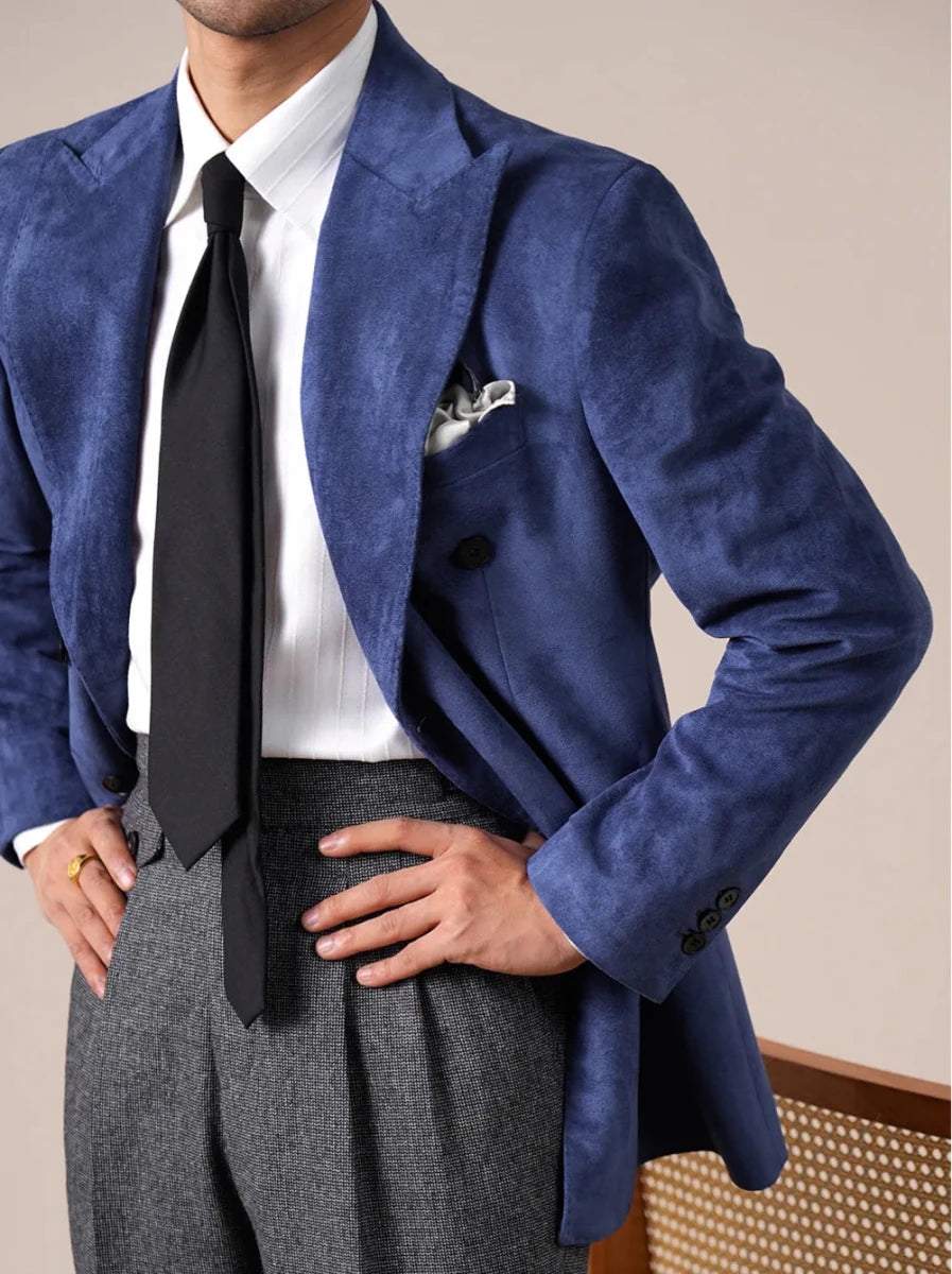Peak - lapel suede blazer - Antonios
