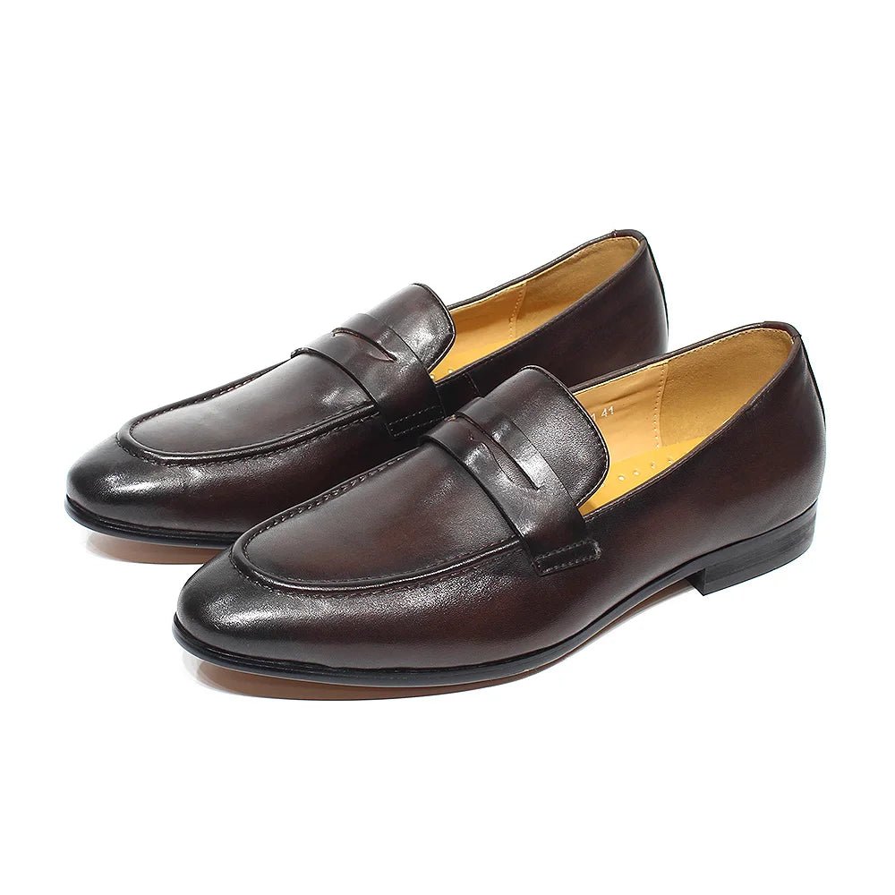 Penny wedding genuine leather elegant loafers - Antonios