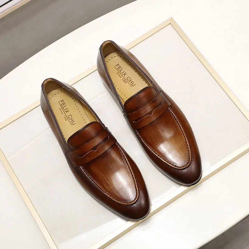 Penny wedding genuine leather elegant loafers - Antonios