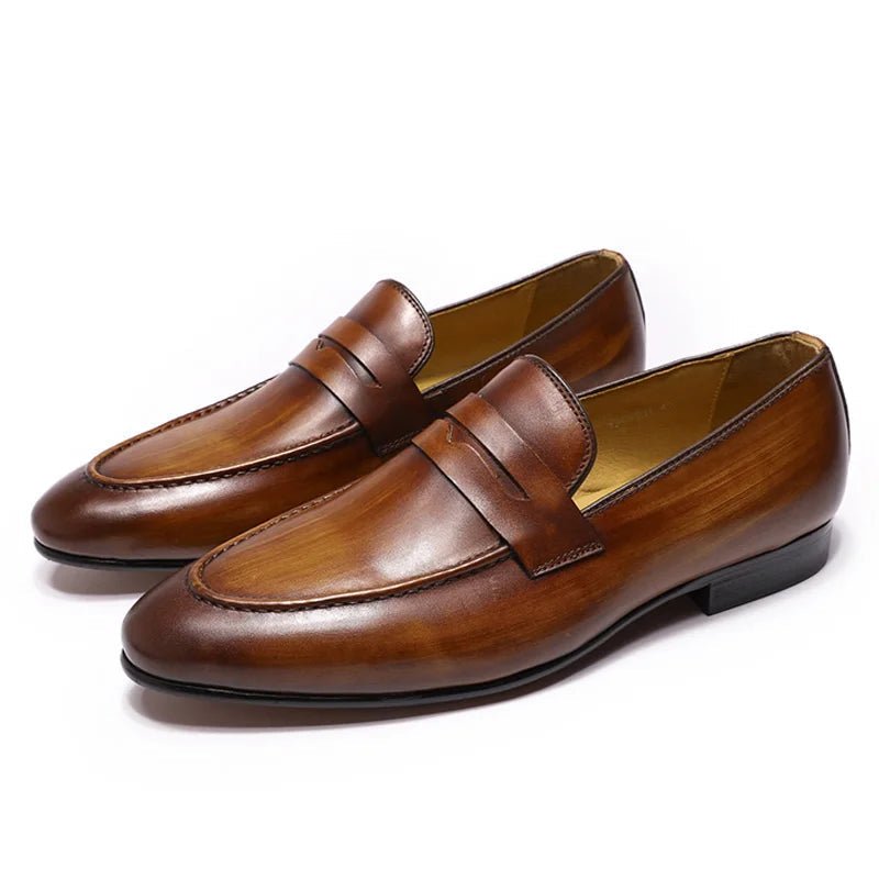 Penny wedding genuine leather elegant loafers - Antonios