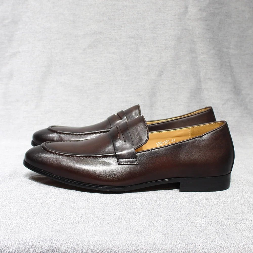Penny wedding genuine leather elegant loafers - Antonios