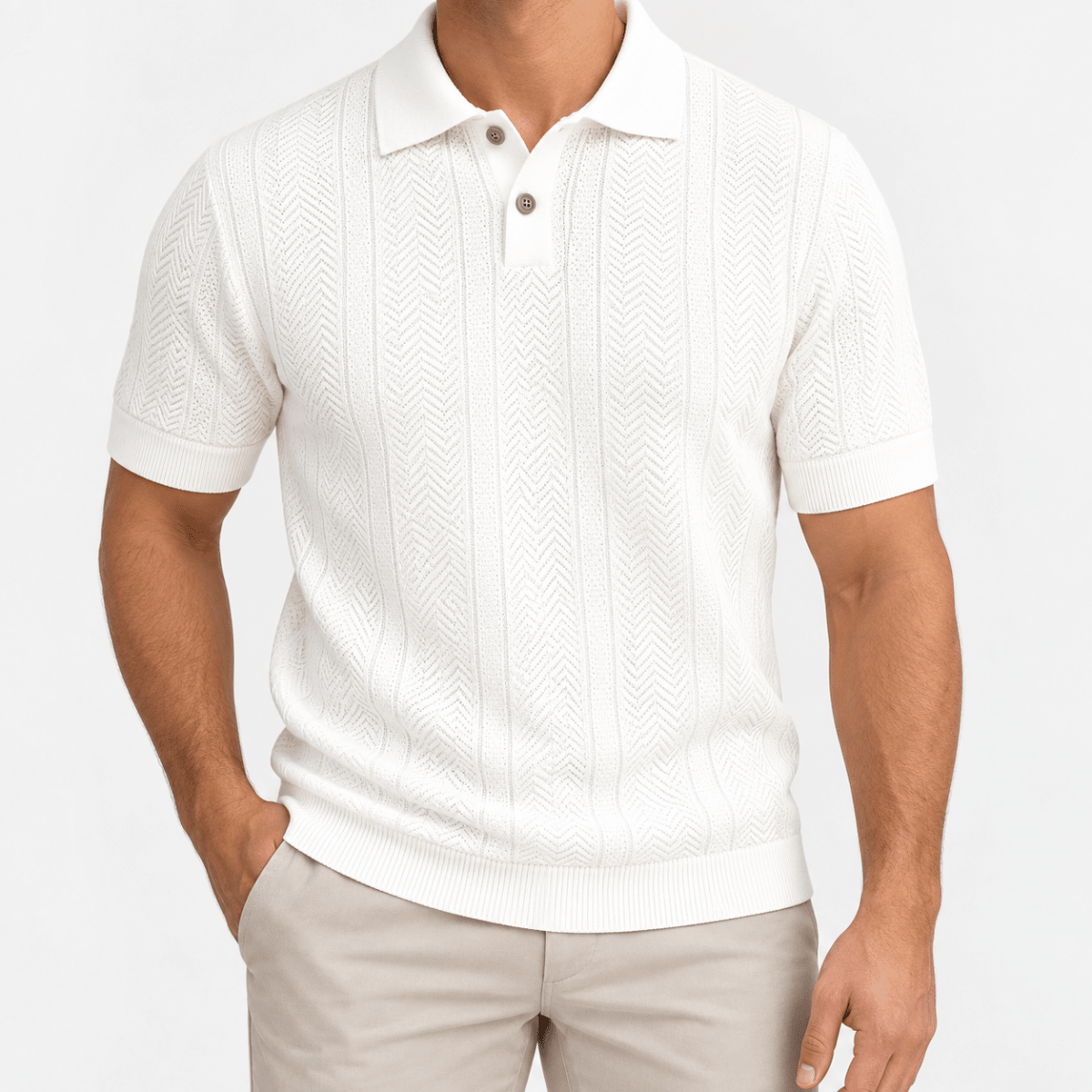 Polo collar summer golf t-shirt - AntoniosClothing - White