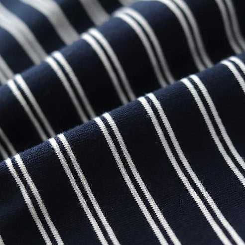 Polo cotton t-shirt with blue stripes - Antonios