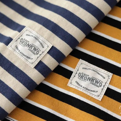 Polo cotton t-shirt with blue stripes - Antonios