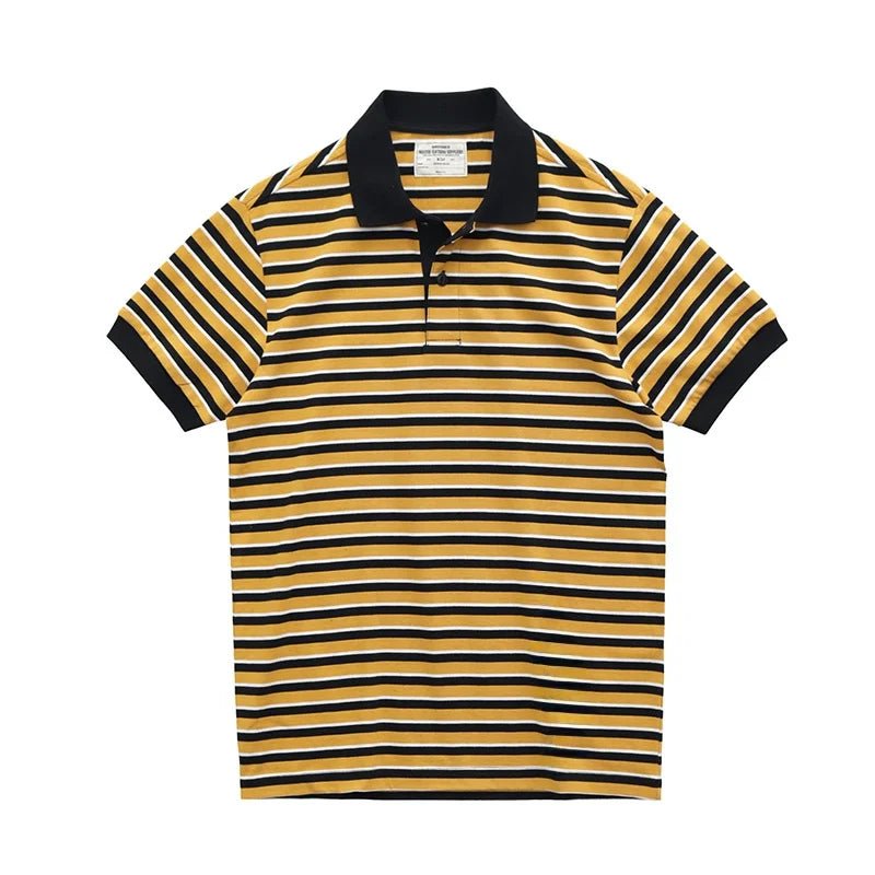 Polo cotton t-shirt with blue stripes - Antonios