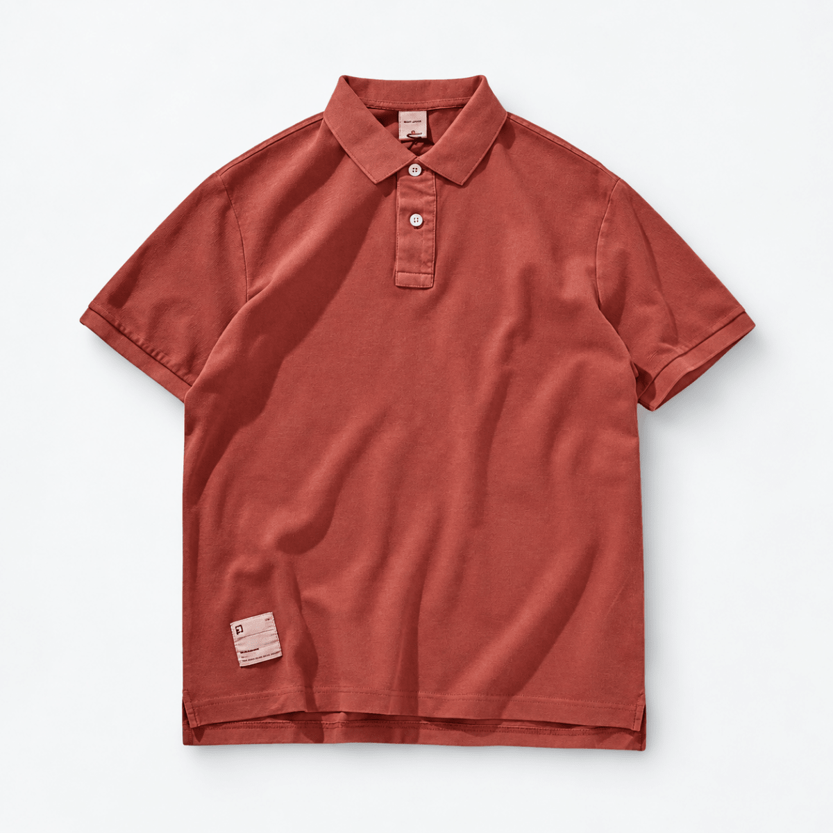 Polo cotton washed t-shirt - AntoniosClothing - Rust Red