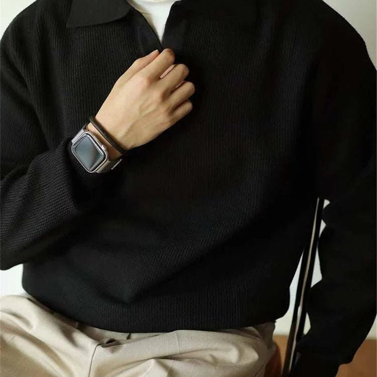 Polo turn - down collar sweater - Antonios