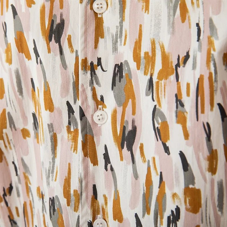 Printed collar long - sleeved casual shirt - Antonios