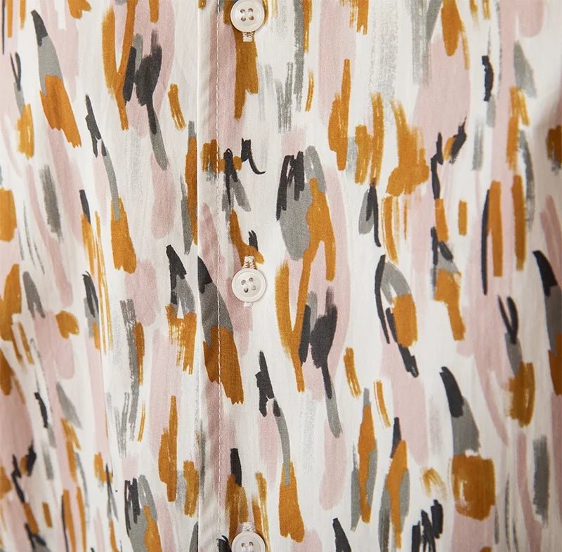 Printed collar long - sleeved casual shirt - Antonios