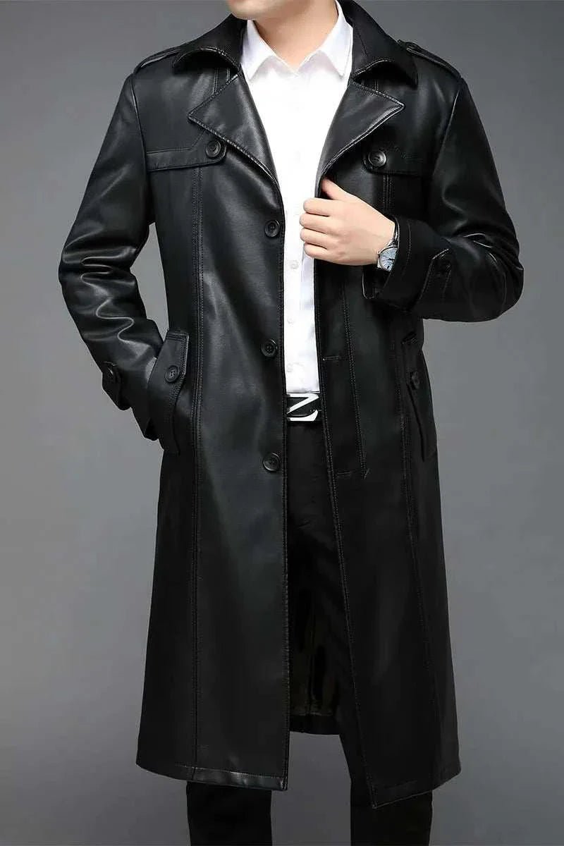PU leather long coat - Antonios