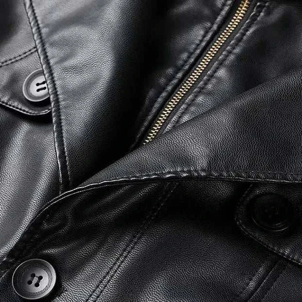 PU leather long coat - Antonios