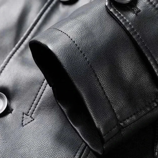 PU leather long coat - Antonios