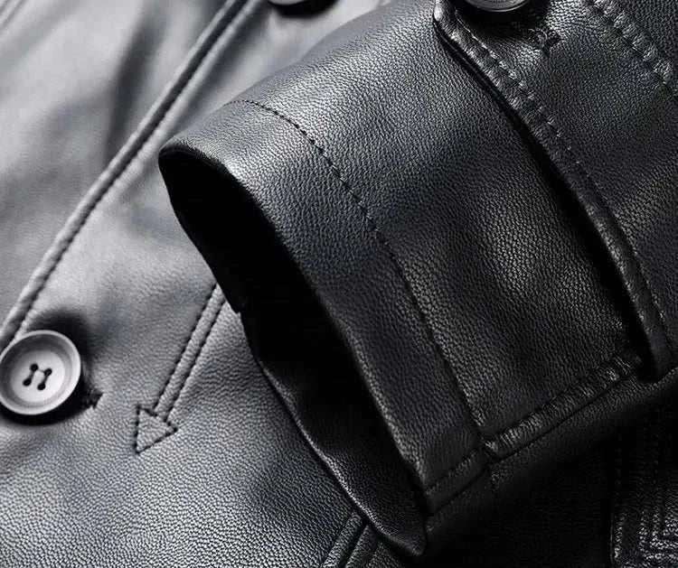 PU leather long coat - Antonios