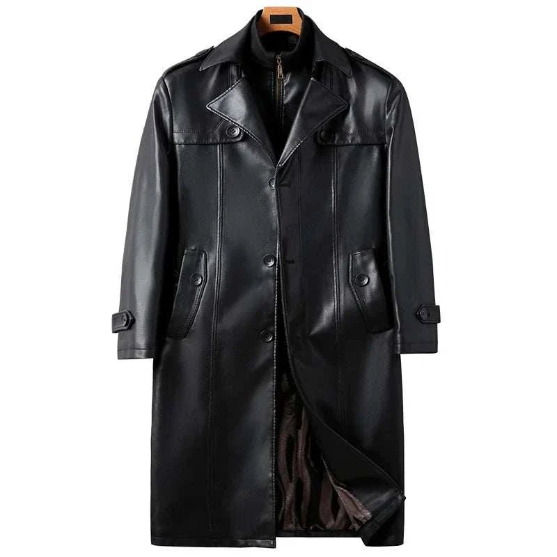 PU leather long coat - Antonios