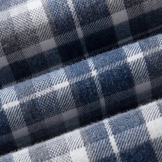 Pure cotton checkered long - sleeve shirt - Antonios