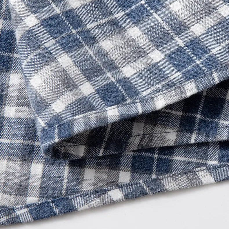 Pure cotton checkered long - sleeve shirt - Antonios
