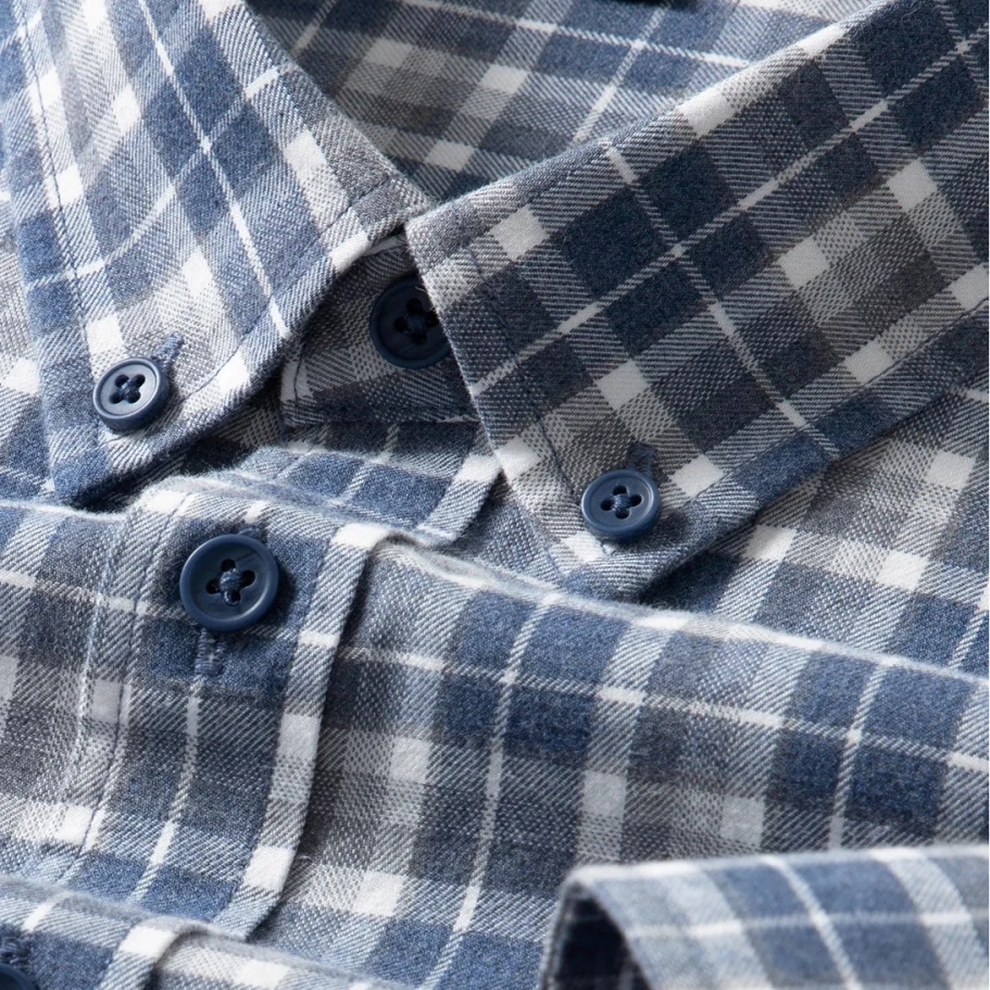 Pure cotton checkered long - sleeve shirt - Antonios