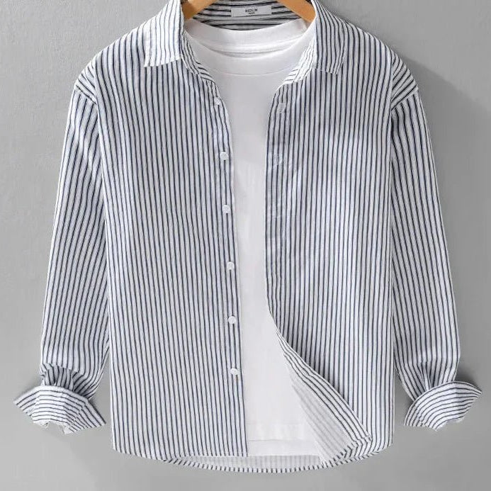 Pure cotton classic shirt with stripes - Antonios