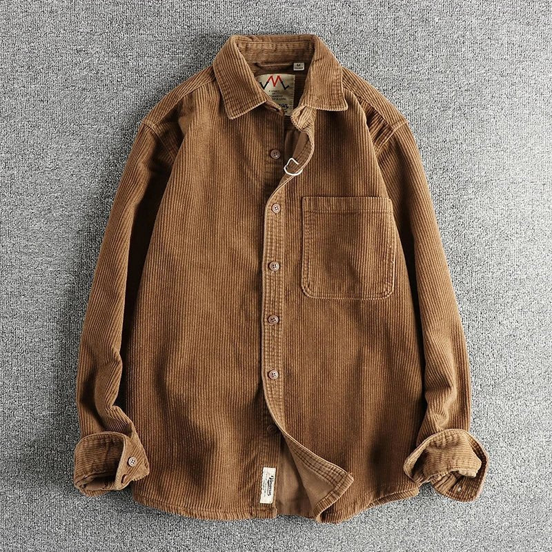 Pure Cotton Corduroy American Shirt - Antonios