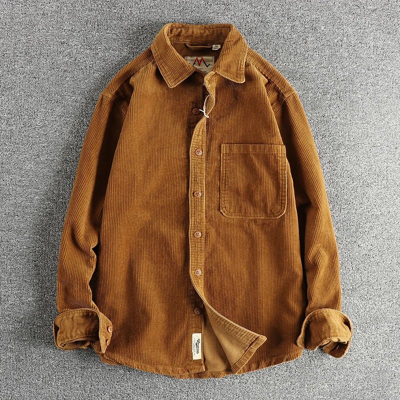 Pure Cotton Corduroy American Shirt - Antonios