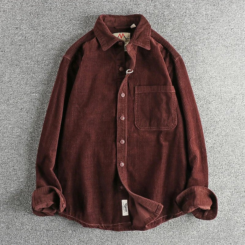 Pure Cotton Corduroy American Shirt - Antonios