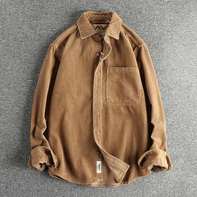 Pure Cotton Corduroy American Shirt - Antonios